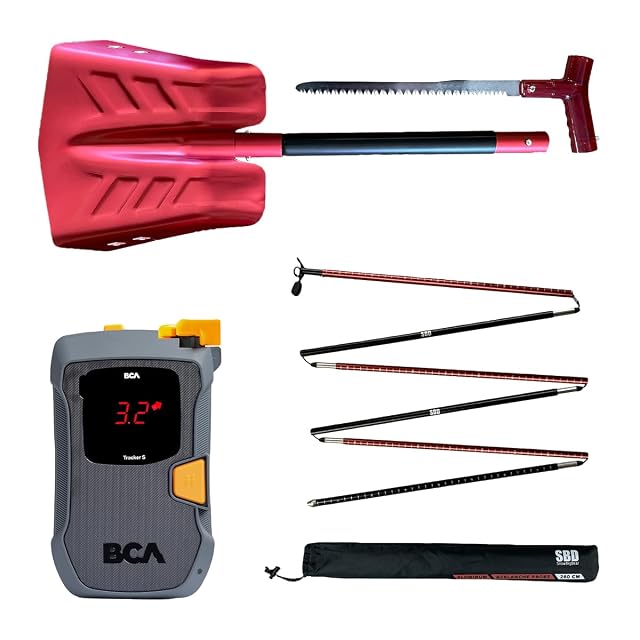 Set di soccorso da valanga SnowBigDeal: ARTVA, sonda da 260 cm e pala con sega