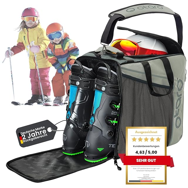 Borsa portascarponi da sci per bambini Otaro grigio chiaro, 27 litri