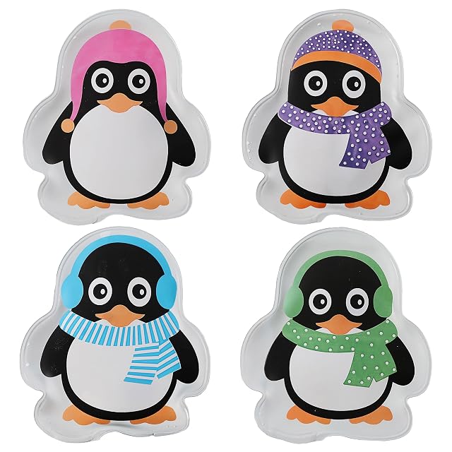 Set Cepewa di quattro scaldini da tasca a forma di pinguino