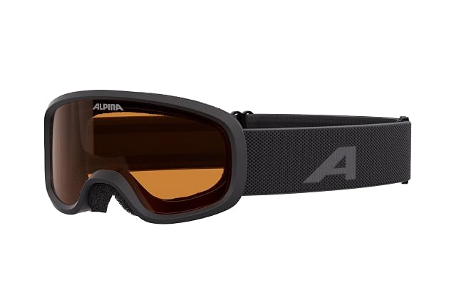 Maschera da sci per bambini Alpina Piney 2.0, nero opaco