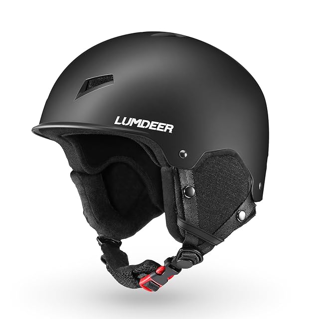 Casco da sci LUMDEER Kyro nero opaco con visiera ribaltabile