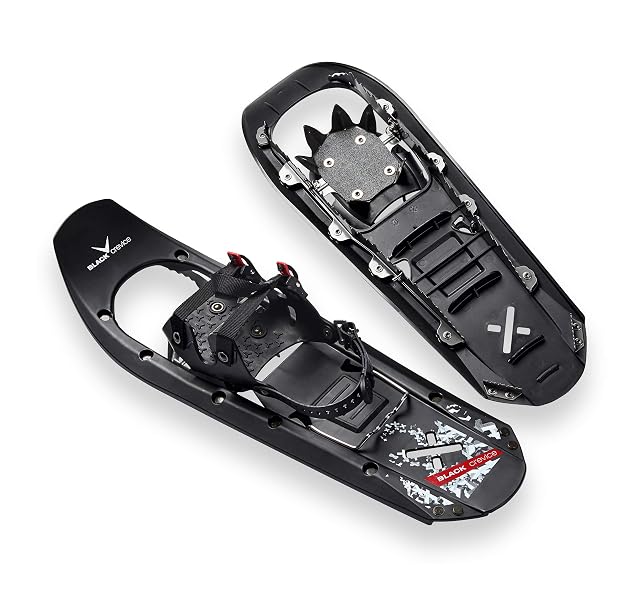 Racchetta da neve Black Crevice con telaio in plastica, 64 cm, con attacco a cricchetto